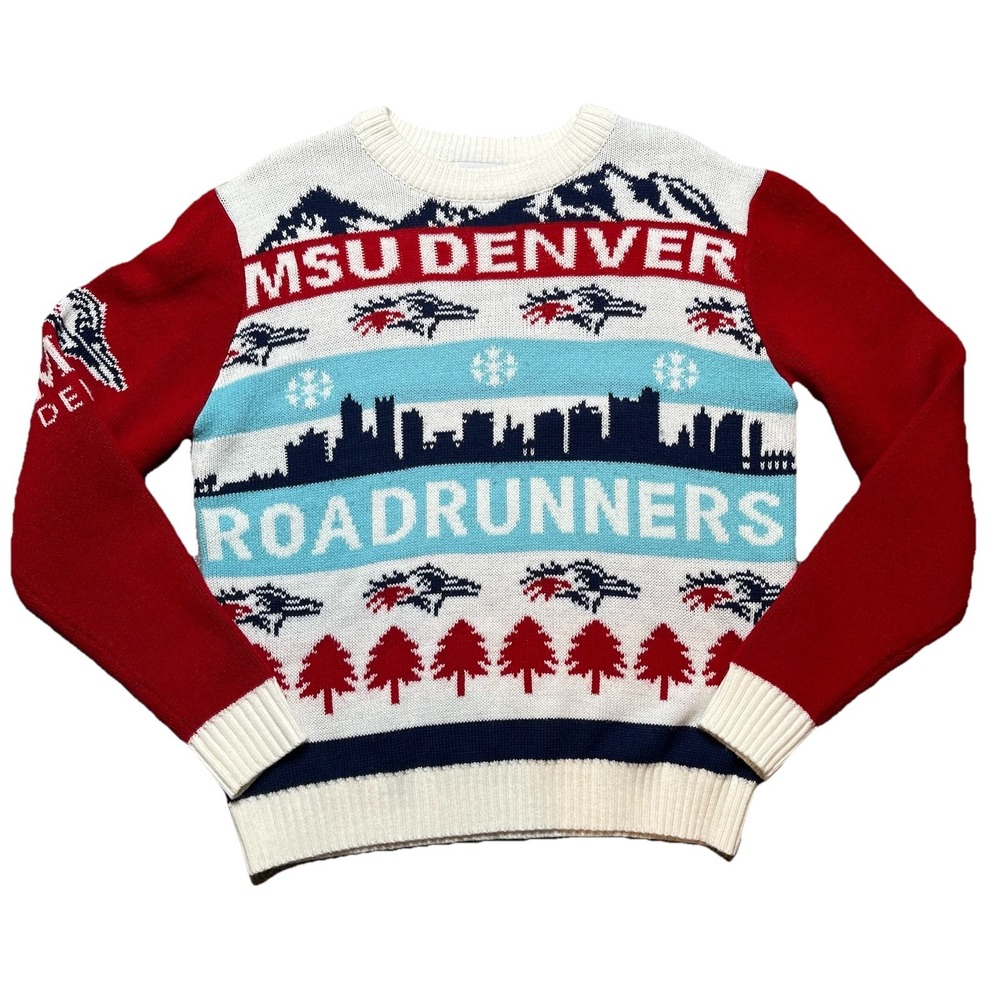 Vintage Roody Originals MSU Denver Roadrunners Ugly Christmas Sweater Men's S